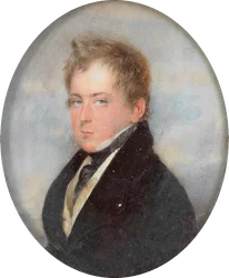 Portret van graaf Nicolaus Palffy Erdod in een zwart jasje